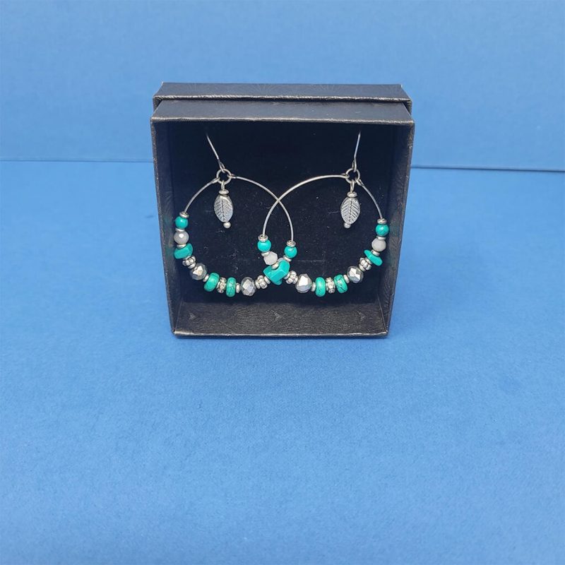 Lovely green and silver dress earrings